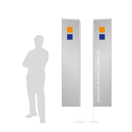 Beachflag Rechteck Austauschdruck | Medium (300 cm) | beidseitig bedruckt