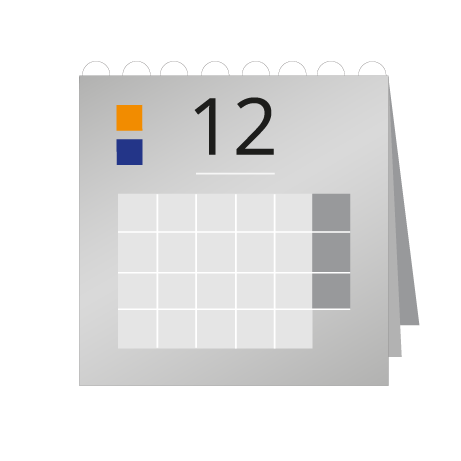 12 Blatt Wandkalender mit Deckblatt