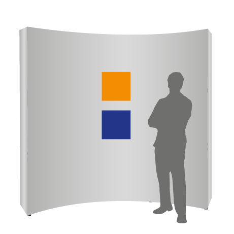 Textilfaltwand | 3 x 3 Felder gebogen | einseitig bedruckt