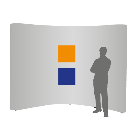 Pop-Up Faltwand | 4 x 3 Felder gebogen | einseitig bedruckt