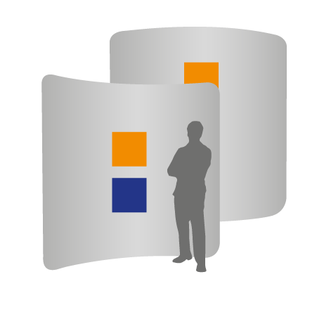 Textilwand ALU | 240er gebogen | beidseitig bedruckt
