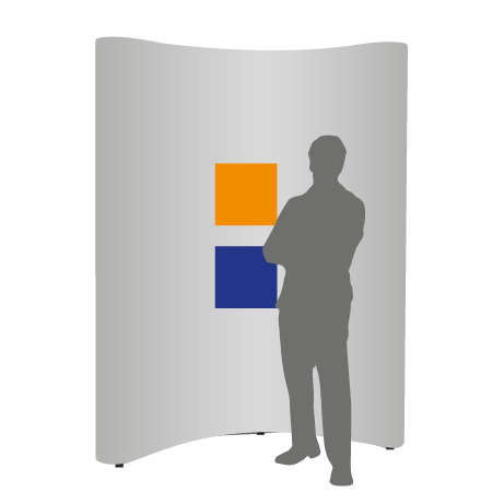 Pop-Up Faltwand | 2 x 3 Felder gebogen | einseitig bedruckt
