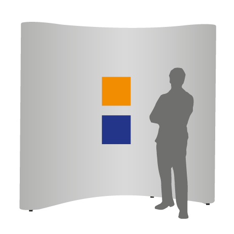 Pop-Up Faltwand | 3 x 3 Felder gebogen | einseitig bedruckt