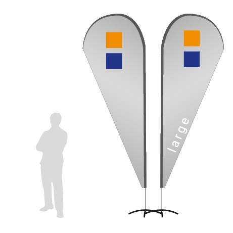 Beachflag Drop | Large (350 cm) | beidseitig bedruckt