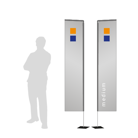 Beachflag Rechteck | Medium (300 cm) | beidseitig bedruckt