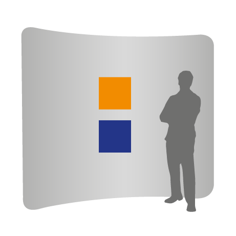 Textilwand ALU | 300er gebogen | einseitig bedruckt